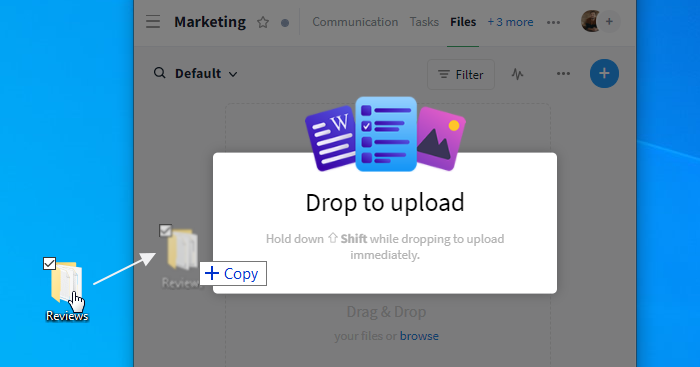 Folder drag & drop