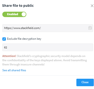 End-to-end encrypted room: transfer key separately from public link