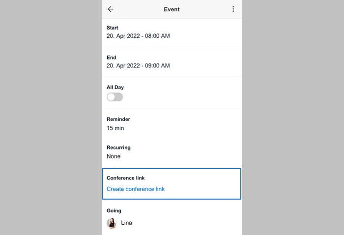 Creating a link in the Mobile App