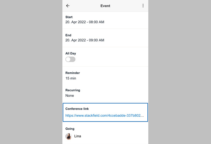Link in the Mobile App