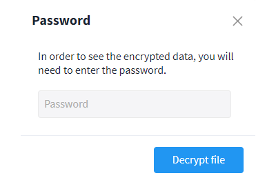 Encrypted room: recipient enters password / key separately