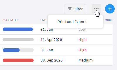 Export and print portfolios