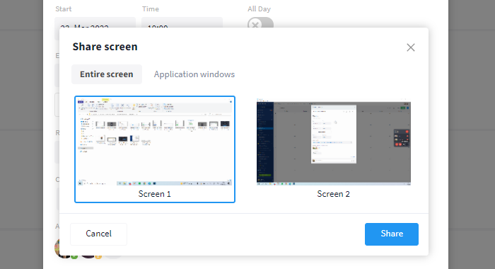 Select type of screen division