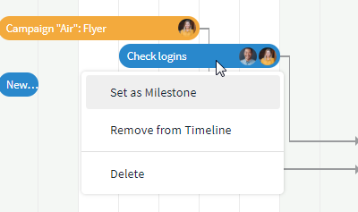 Set task as milestone within the chart