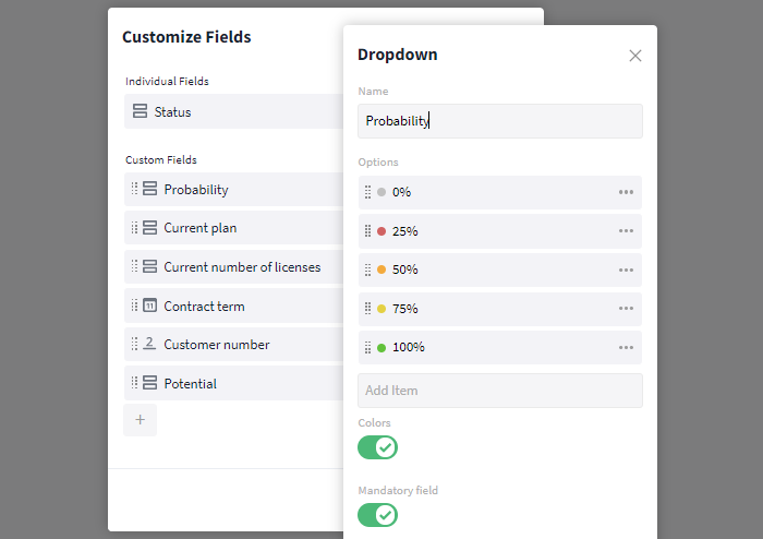 Adjust custom fields