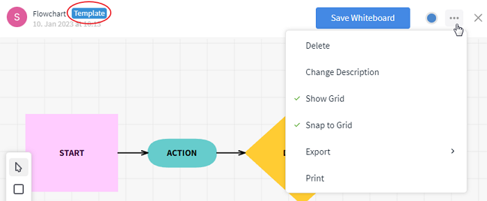 Edit whiteboard template