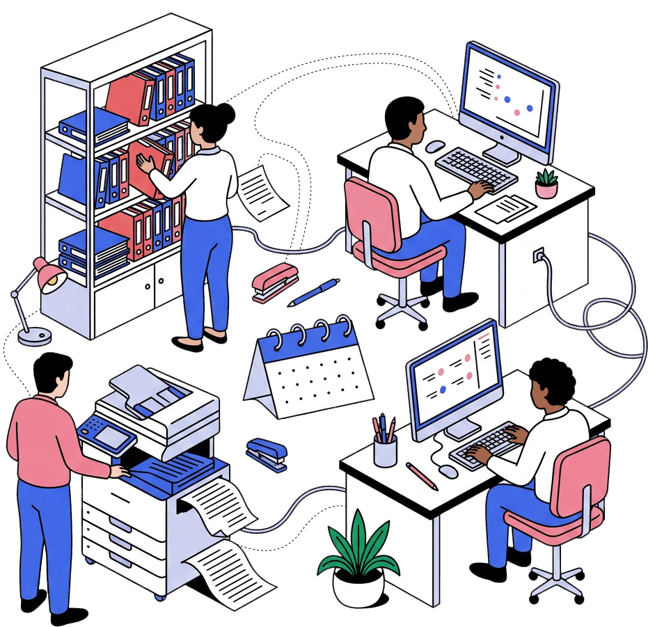 Illustration: Mitarbeitende im öffentlichen Dienst
